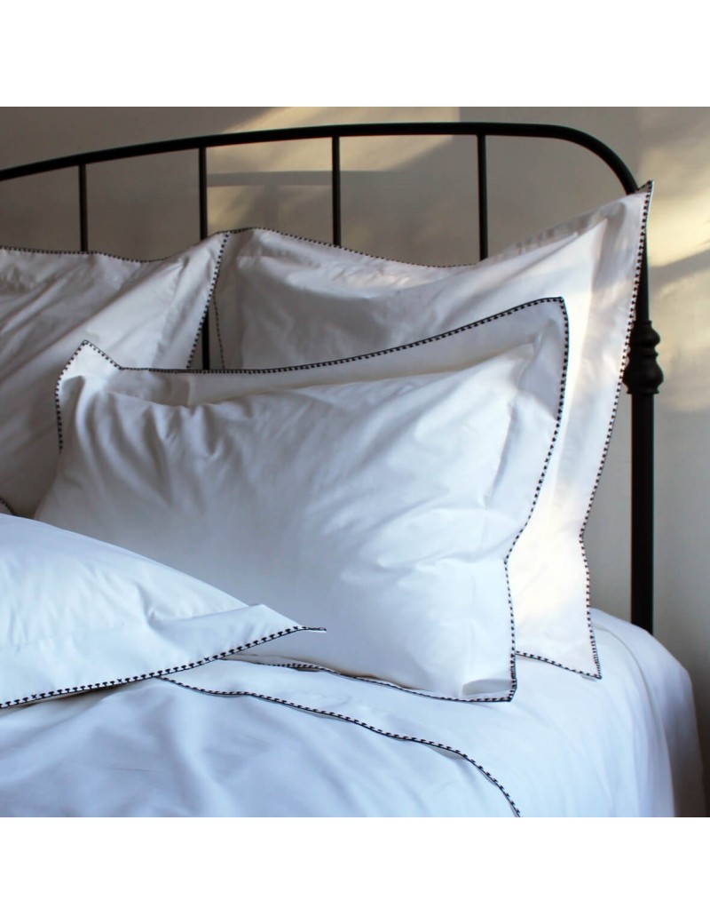 Housse de couette CRAFT Blanc broderie noir Housse de couette CRAFT Blanc broderie noir