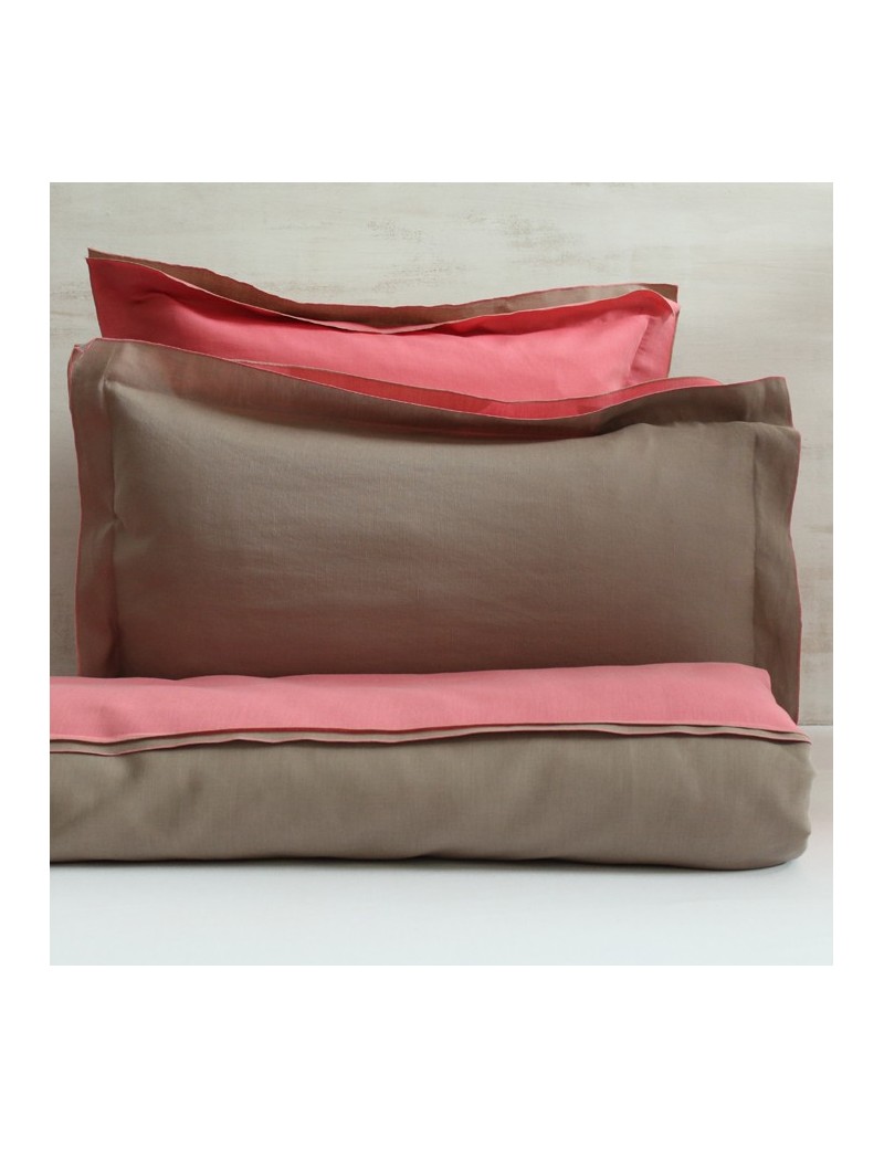 Housse de couette rose et taupe VICE VERSA Housse de couette rose et taupe VICE VERSA