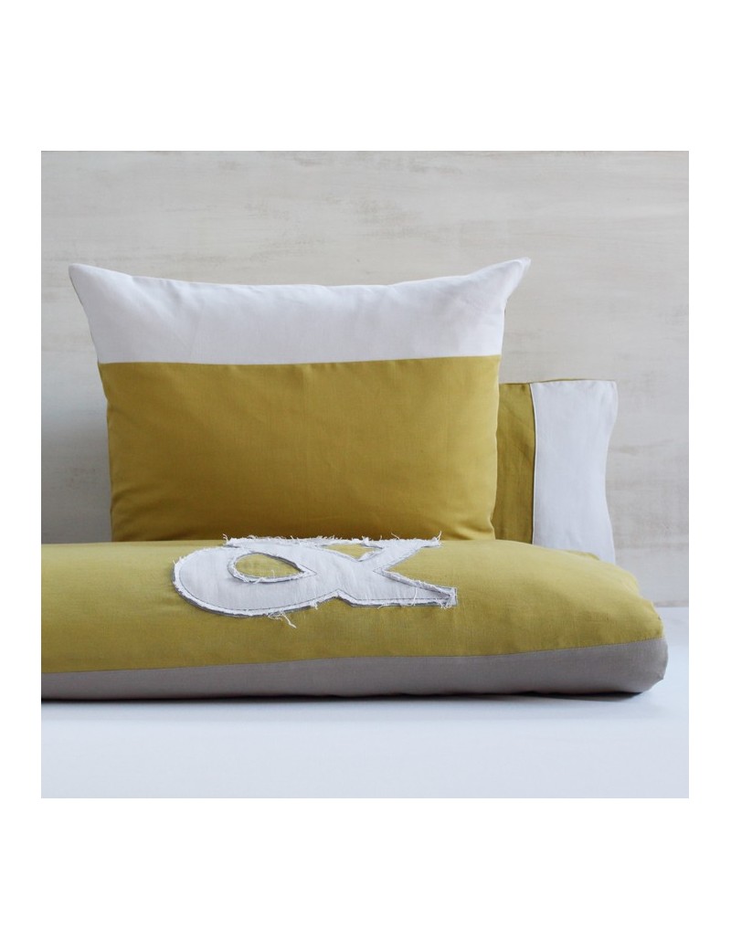 Housse de couette avec applique & jaune gold Housse de couette avec applique & jaune gold