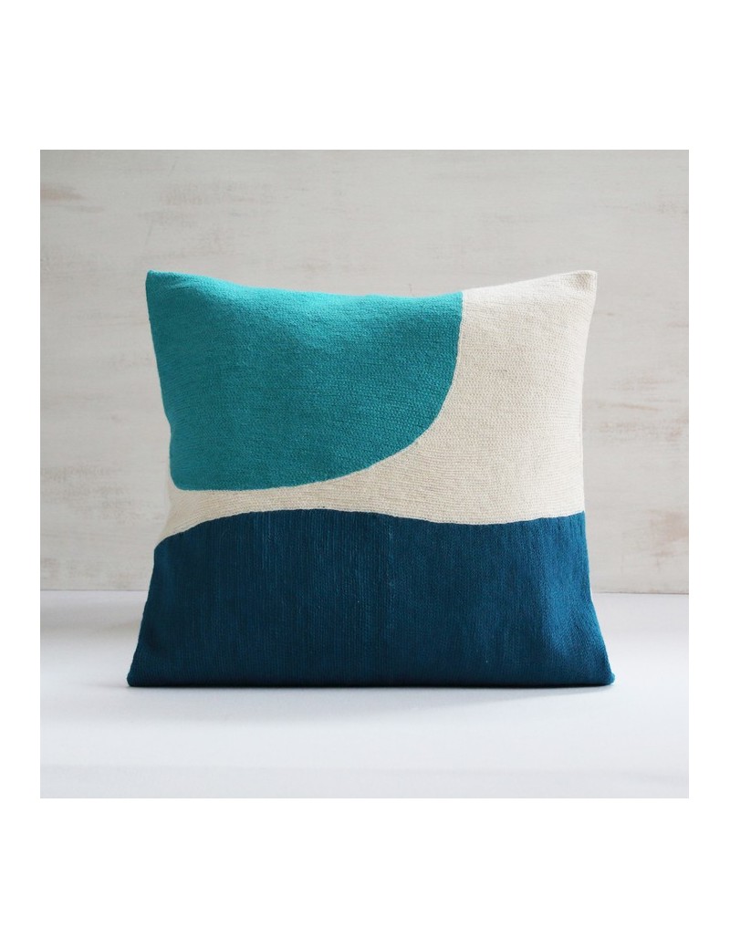 Coussin bleu canard et turquoise CORNER Coussin bleu canard et turquoise CORNER