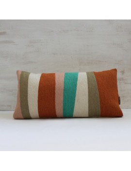 coussin terracotta turquoise et taupe RYTHME