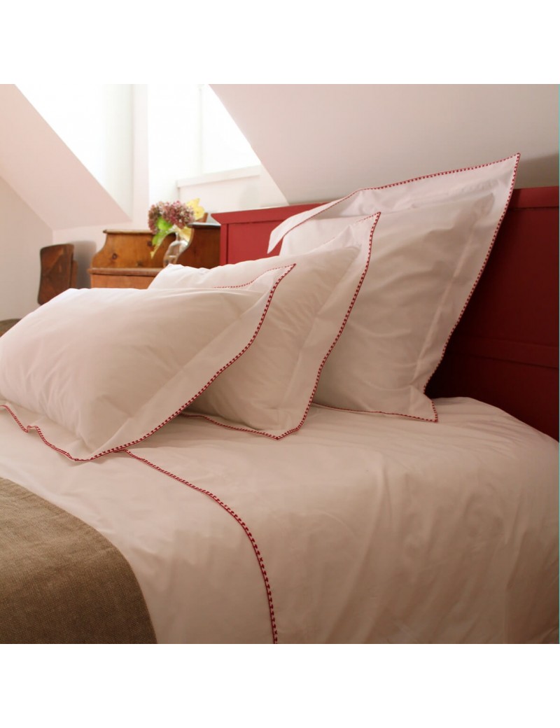 Taie d'oreiller CRAFT Blanc broderie rouge Taie d'oreiller CRAFT Blanc broderie rouge